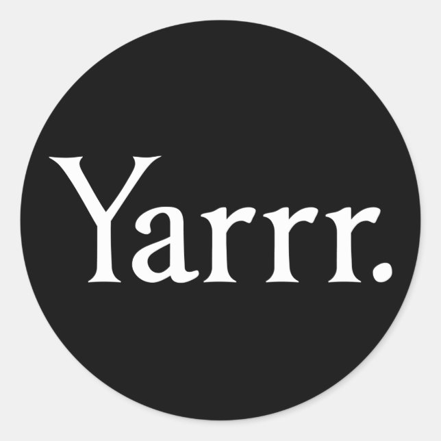 Yarrr Pirat Runt Klistermärke (Framsida)