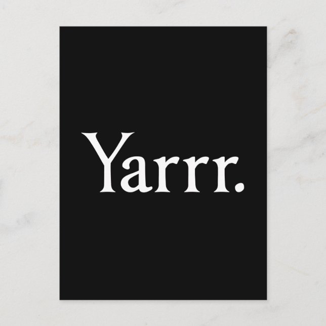 Yarrr Pirat Vykort (Framsida)