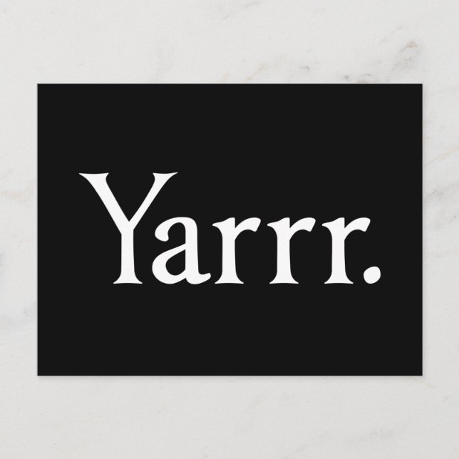 Yarrr Pirat Vykort (Framsida)
