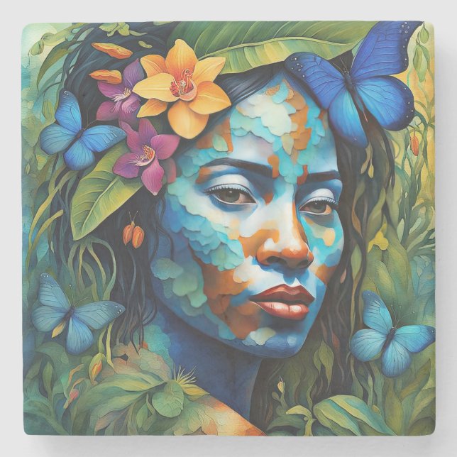 “Yarumi” Orkidéånde - Kvinnor i Amazonia         Stenunderlägg (Framsidan)