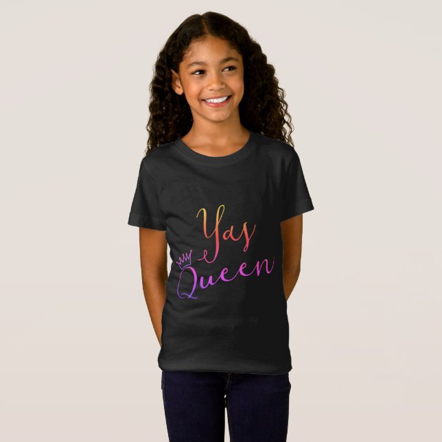 Yas Drottning!  Crown Childs T Shirt (Hel framsida)
