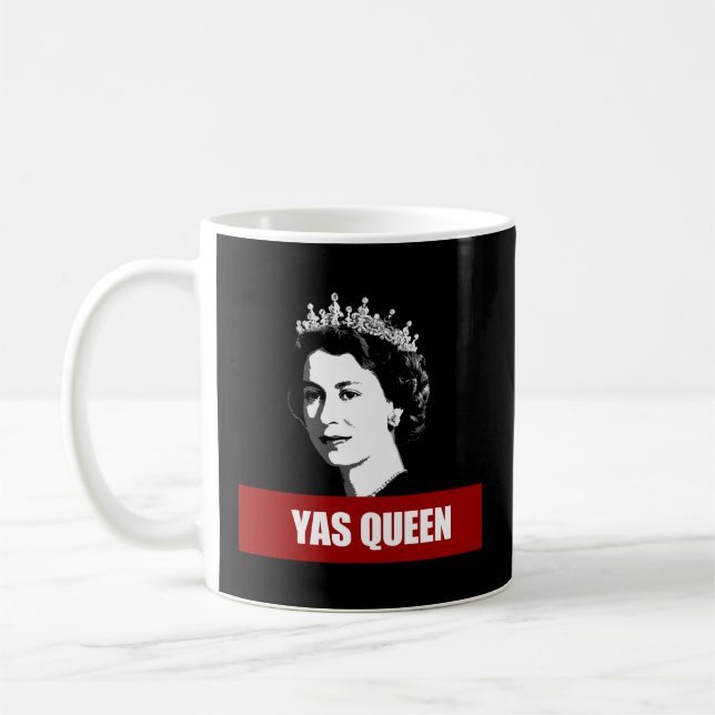 Yas Queen Elizabeth Ii English British Krona Rolig Kaffemugg (Vänster)