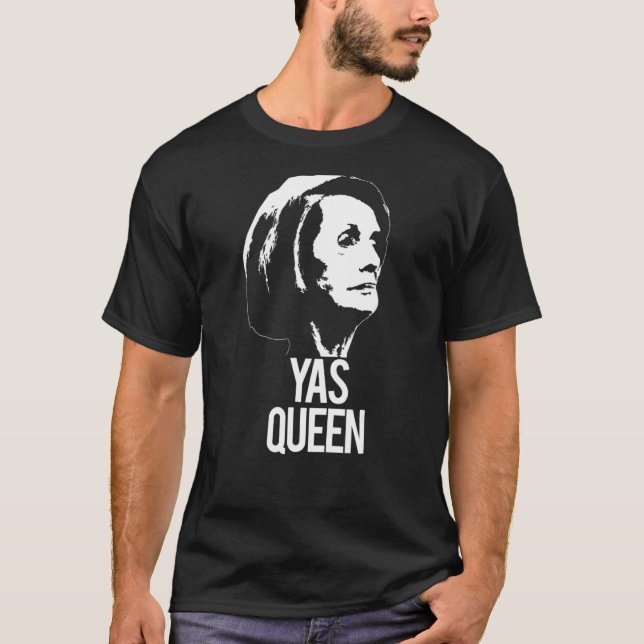 Yas Queen Nancy Pelosi Fru talman, kongressen T Shirt (Framsida)