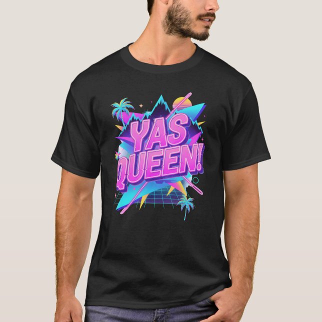 Yas Queen T-Shirt | Gay Pride Shirt for Men | LGBT (Framsida)