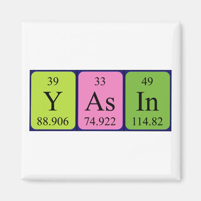 Yasin Periodisk bord namn magnet (Framsidan)