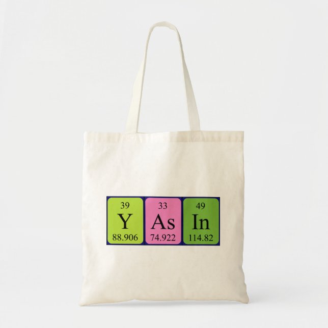 Yasin Periodisk bord namn tote bag Tygkasse (Framsidan)