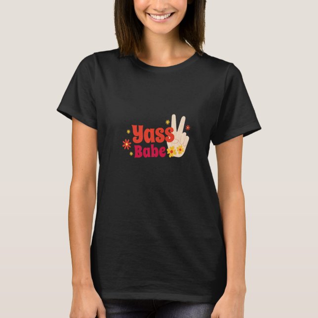 Yass Babe Peace Händer Premium T Shirt (Framsida)