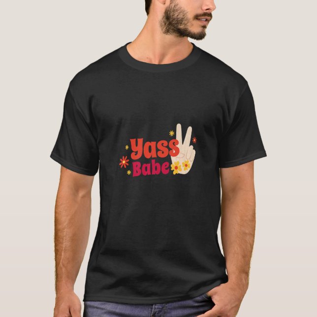 Yass Babe Peace Händer Premium T Shirt (Framsida)