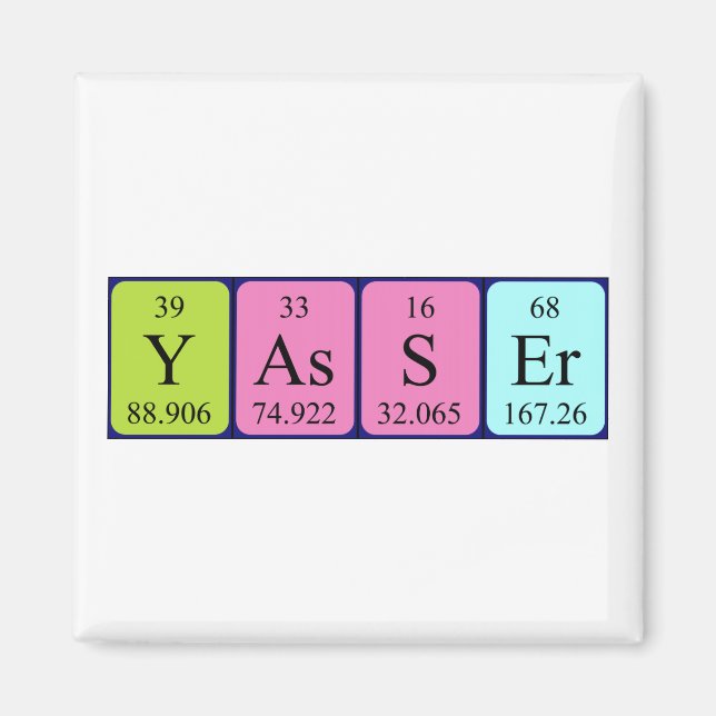 Yasser Periodisk magnet bord namn (Framsidan)