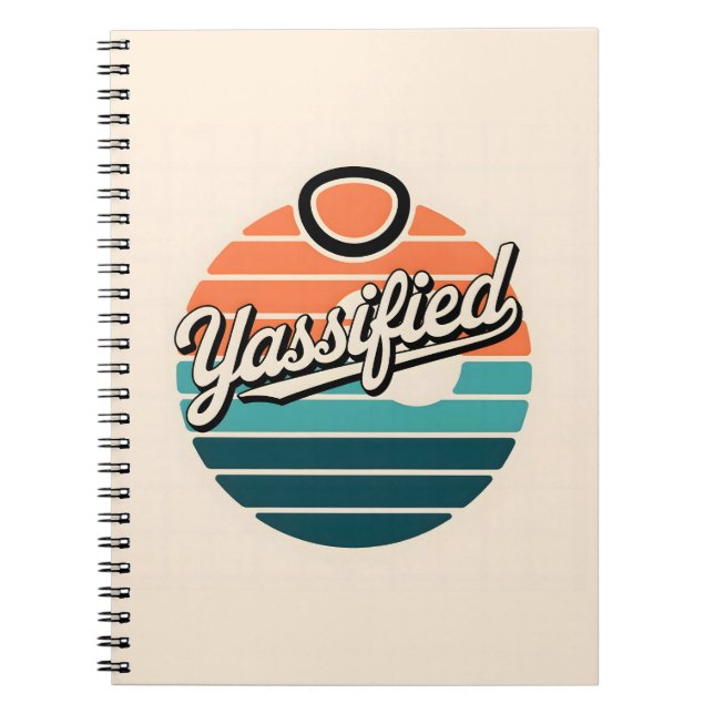 Yassified Retro Sunset Anteckningsbok (Framsidan)