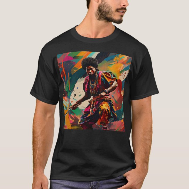 Yasuke African Samurai Warrior Abstrakt T Shirt (Framsida)