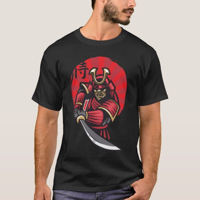 Yasuke Black Japanska Samurai Bushido Warrior Japa T Shirt (Framsida)