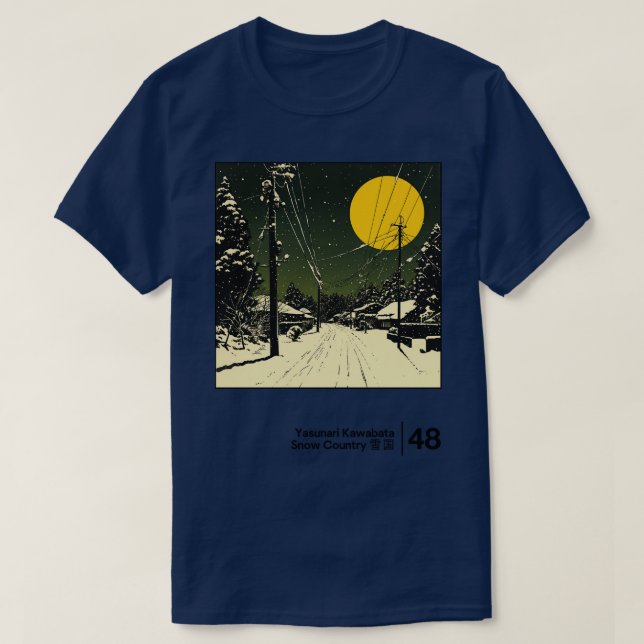 Yasunari Kawabata Minimal Stil Graphic Artwork T Shirt (Design framsida)