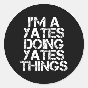 Yates Roligt Efternamn Familjeträd Födelsedagsåter Runt Klistermärke