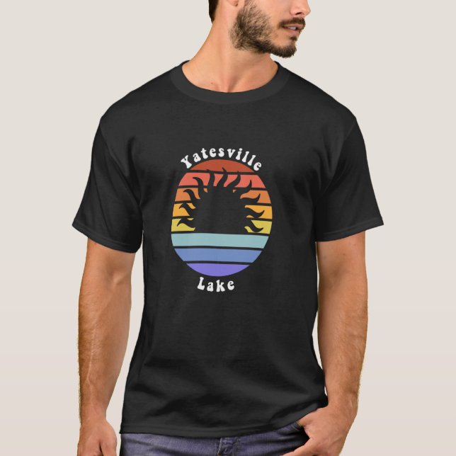 Yatesville Sjö Kentucky KY Sunrise Vacation Souve T Shirt (Framsida)