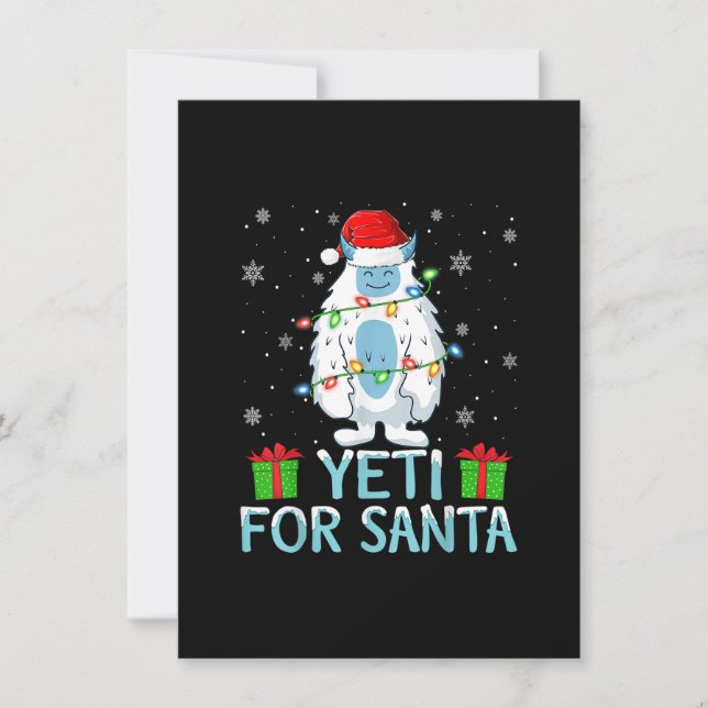 Yati for Santa Julafton Ljus Yeti jul Inbjudningar (Framsida)