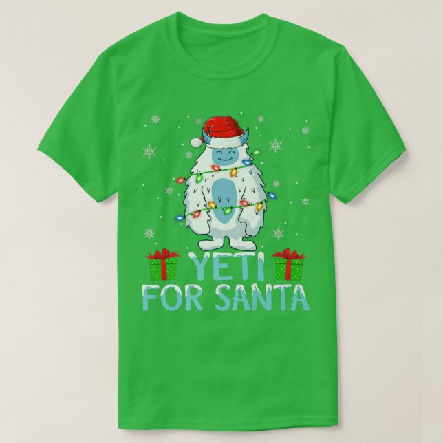 Yati for Santa Julafton Ljus Yeti jul T Shirt (Design framsida)