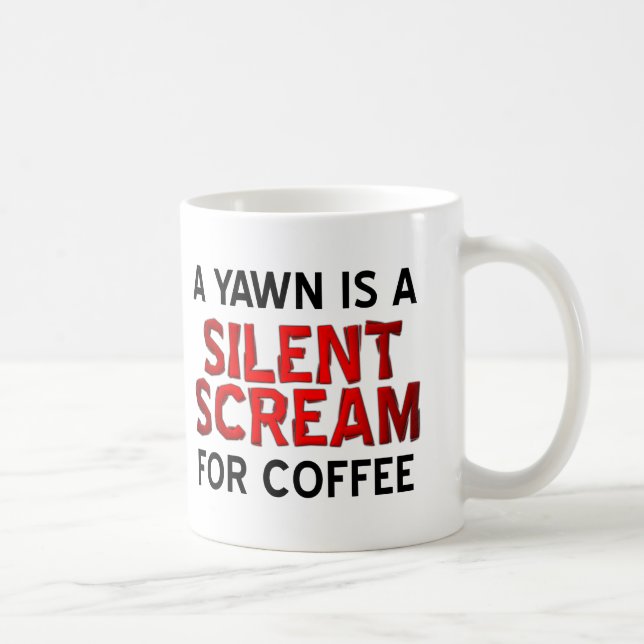 Yawn Coffee Skräm Funny Mug Kaffemugg (Höger)