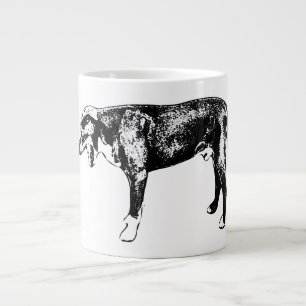 Yawn i sidställ - Pitbull Mix i Bläck Jumbo Mugg