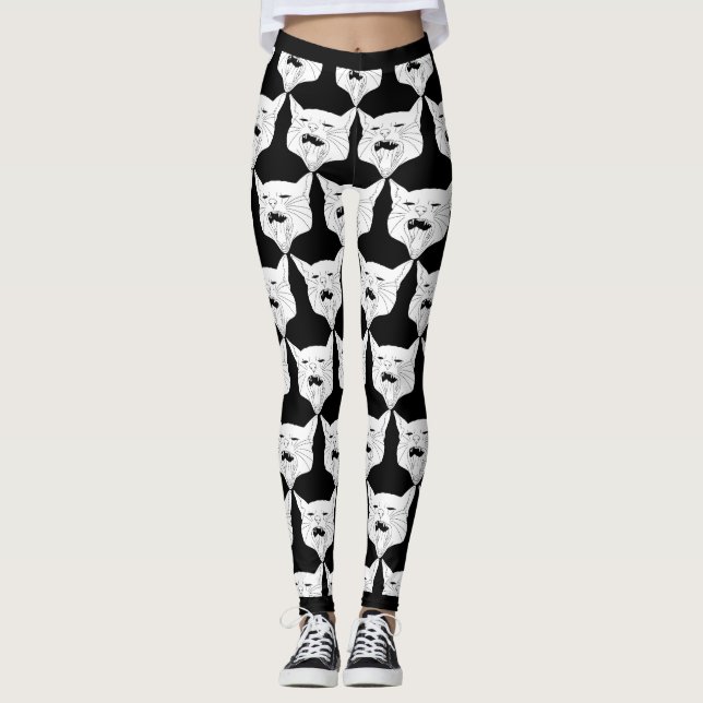 Yawning Cat Leggings (Framsida)