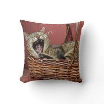 Yawning Cat Pillow