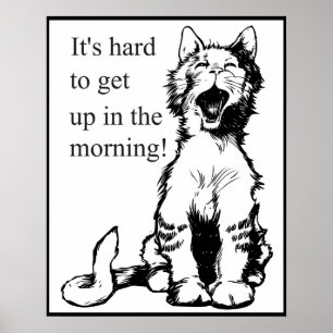 Yawning Cat Poster gåva åt trötta.