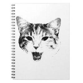 Yawning Cat Silhouette – Minimal Sass Edition Anteckningsbok