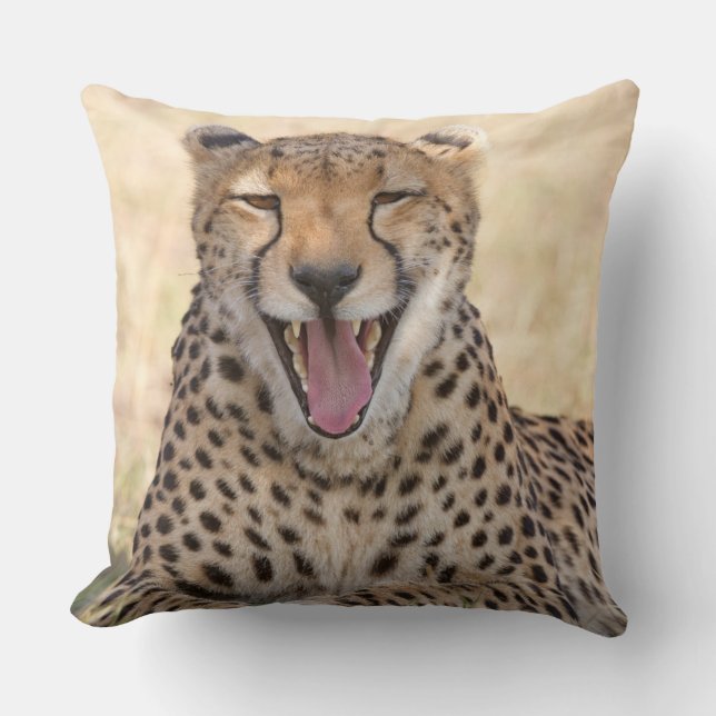 Yawning Cheetah Kudde (Framsida)