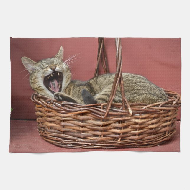 Yawning Kattunge Kitchen Towel Kökshandduk (Horisontell)