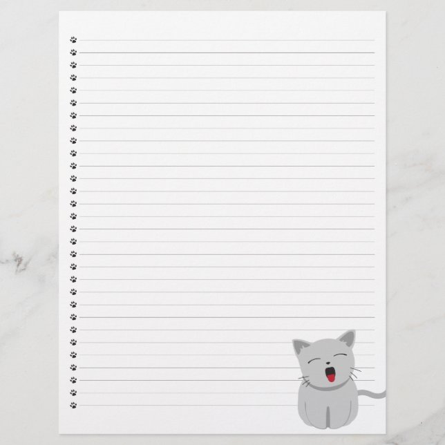 Yawning Kattunge Lining Letterhead (Framsida)