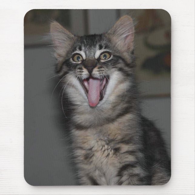 Yawning Kitten Mouse Pad Musmatta (Framsidan)