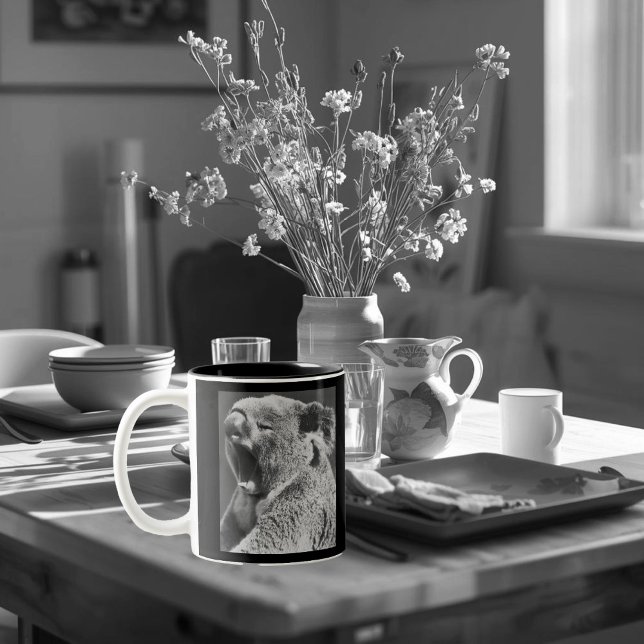 Yawning Koala-lustiga citat Två-Tonad Mugg (Skapare uppladdad)