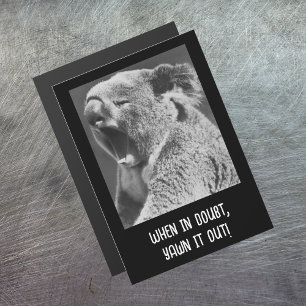 Yawning Koala-lustiga citattecken magnetiskt+kort