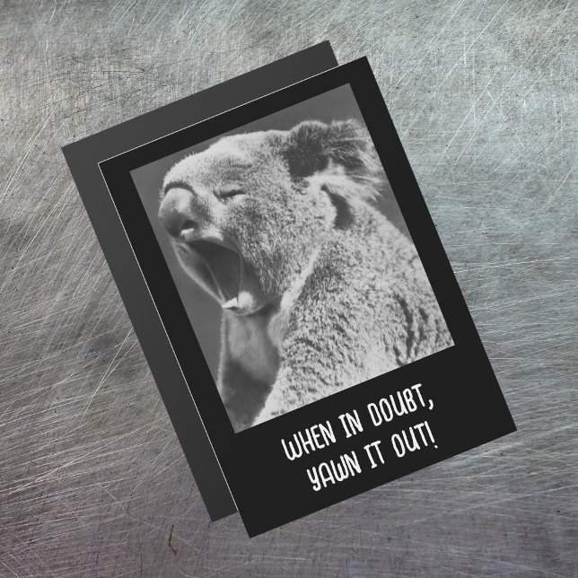 Yawning Koala-lustiga citattecken magnetiskt+kort (Skapare uppladdad)