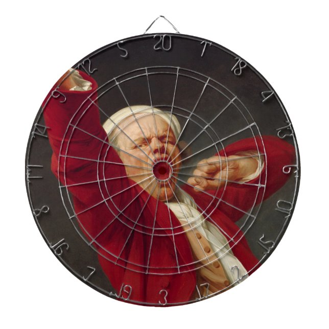 Yawning Man (Self-Porträtt) (av Joseph Ducreux) Darttavla (Framsidan)