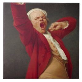 Yawning Man (Self-Porträtt) (av Joseph Ducreux) Kakelplatta