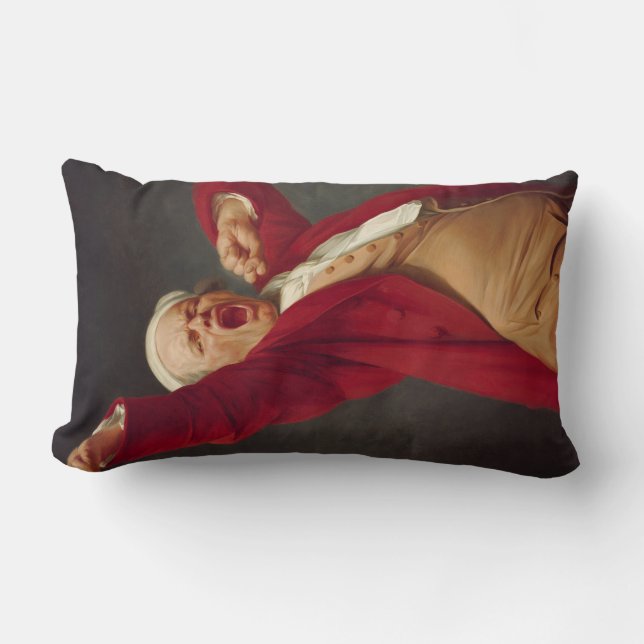 Yawning Man (Self-Porträtt) (av Joseph Ducreux) Lumbarkudde (Framsida)