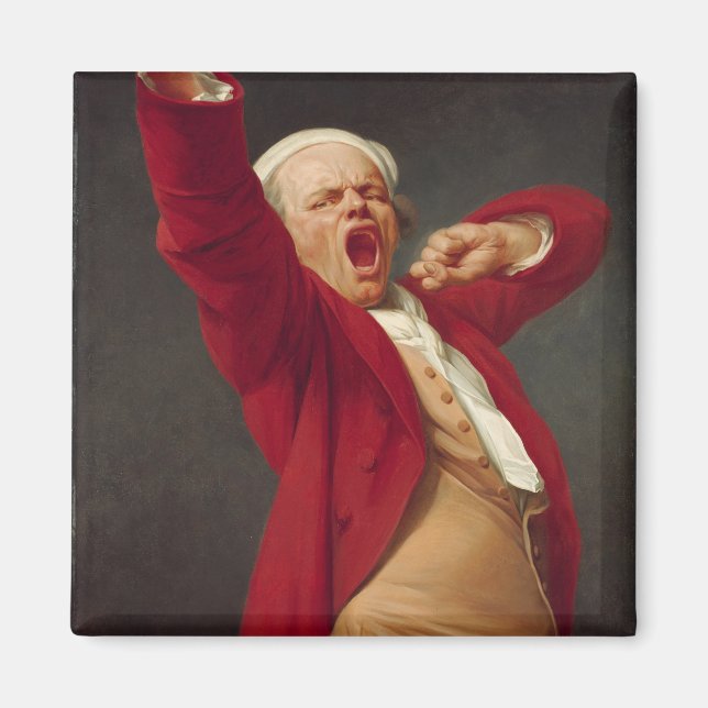 Yawning Man (Self-Porträtt) (av Joseph Ducreux) Magnet (Framsidan)