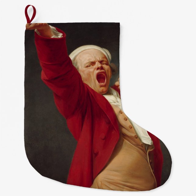 Yawning Man (Self-Porträtt) (av Joseph Ducreux) Stor Julstrumpa (Framsidan)