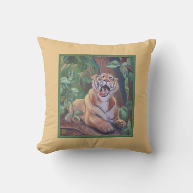 Yawning Tiger Kudde (Framsida)