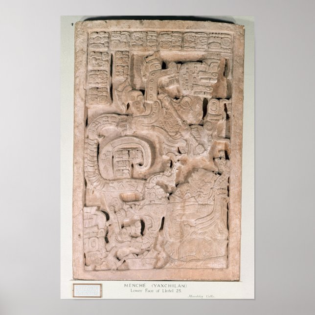 Yaxchilan lintel, latinsk period poster (Framsidan)