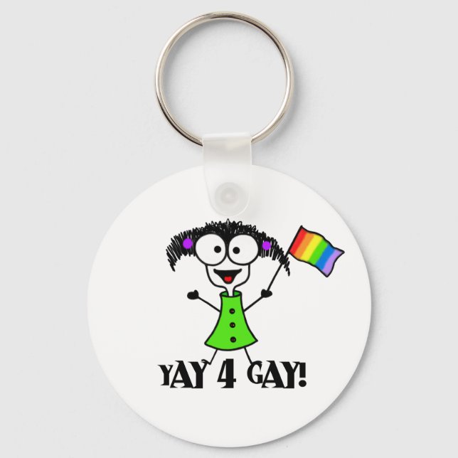 Yay 4 bög Keychain Nyckelring (Framsida)
