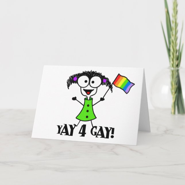 Yay 4 Gay Greeting Card Kort (Framsida)