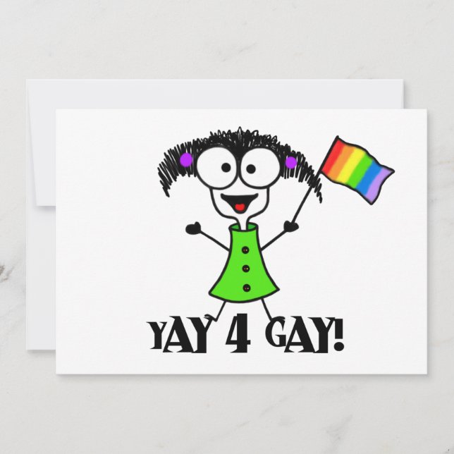 Yay 4 gay prideinbjudningar inbjudningar (Framsida)