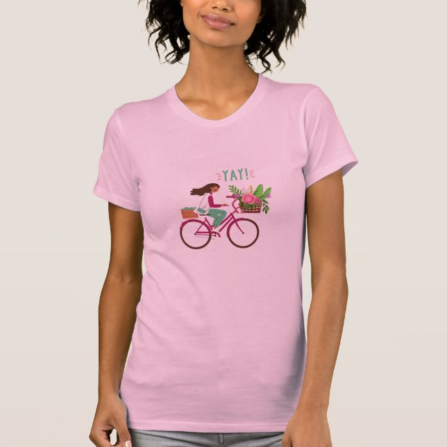 "YAY - Anpassade Biking Woman T-Shirt for Cycli (Framsida)