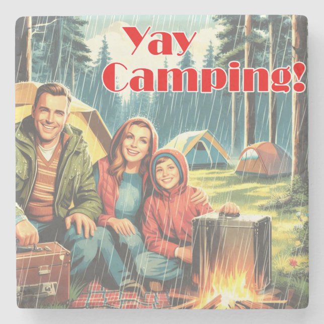 Yay Camping in the Rain Stenunderlägg (Framsidan)