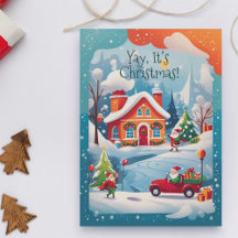 Yay Det är jultomtens Helgdag Card