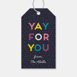Yay for You polka dot Presentetikett
