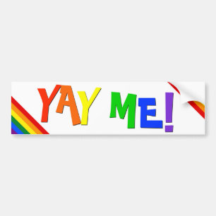 YAY MIG! Gay prideregnbågebildekal Bildekal
