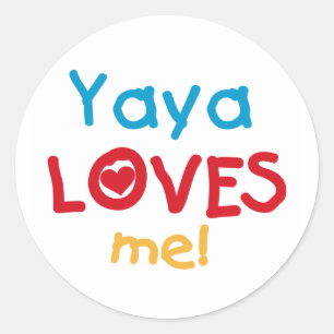 Yaya älskar mig tshirts och gåvor runt klistermärke